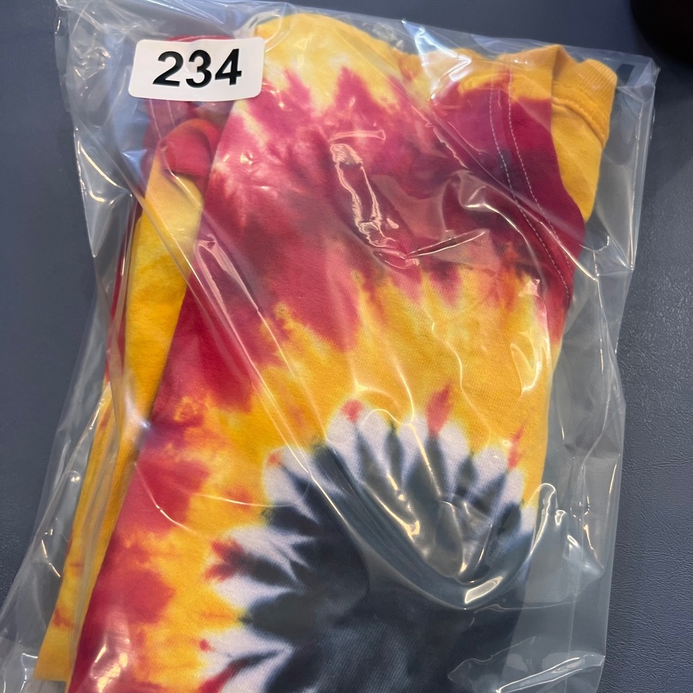 Gildan Mickey Mouse Tie Dye‎ Shirt Mens 2XL Red Yellow Spiral Graphic Tee - Picture 6 of 6